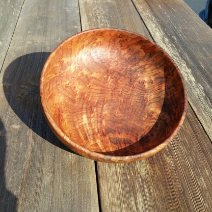 Wood Salad Bowl Redwood Burl Bowl  Handmade 9 Inch Beautiful Grain #A17 USA