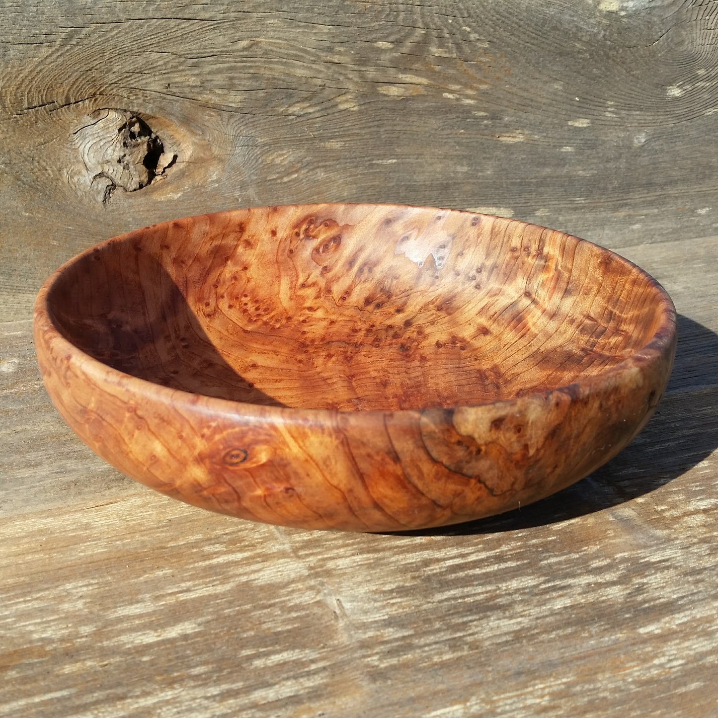 Wood Salad Bowl Redwood Burl Bowl  Handmade 9 Inch Beautiful Grain #A17 USA