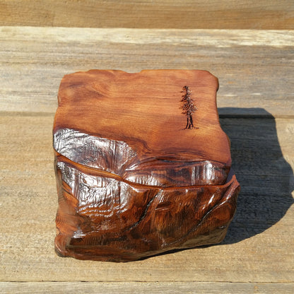 Wood Box Curly Redwood Tree Handmade #K Wood Valet