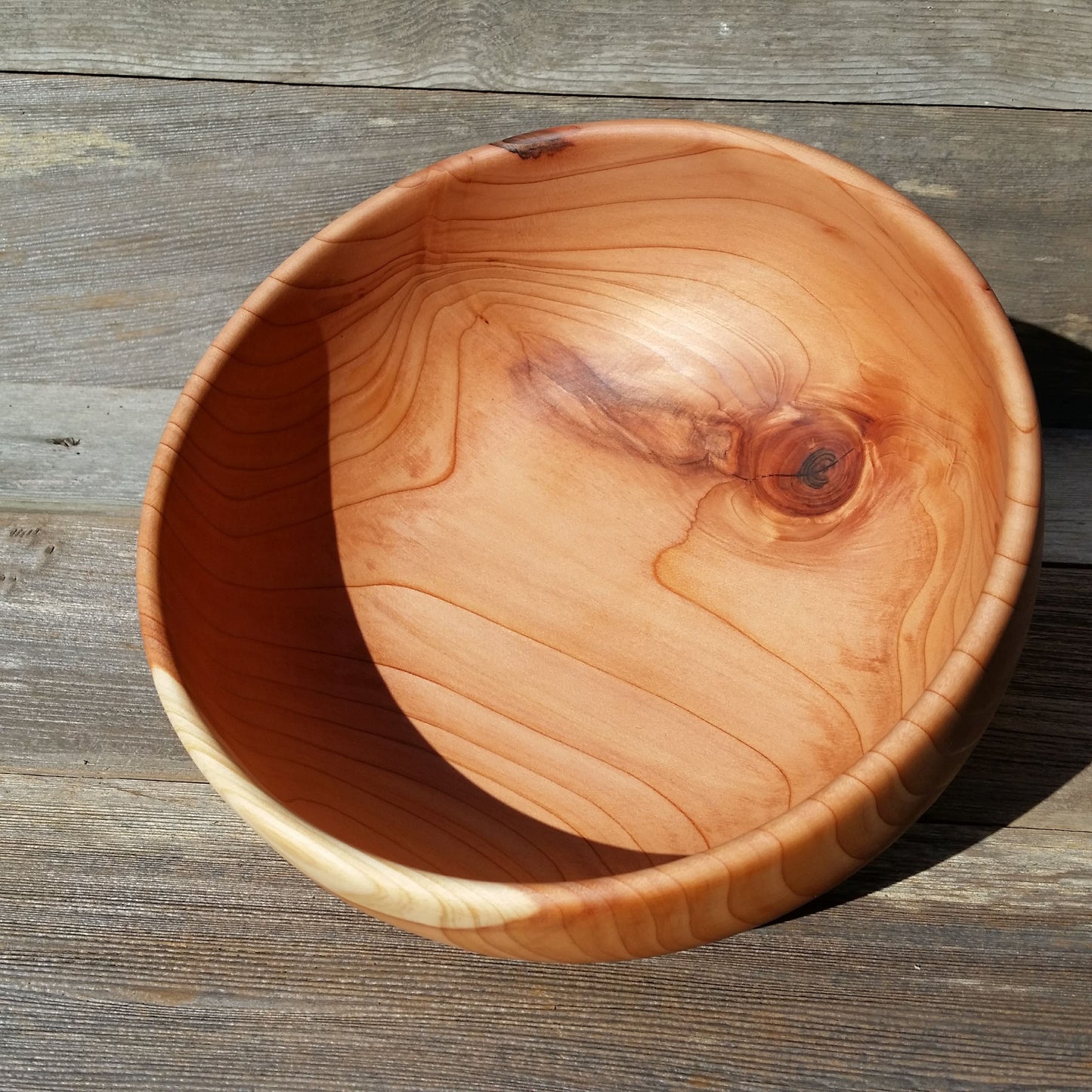 Wood Bowl Redwood Bowl Hand Turned 11 Inch Handmade California USA A22 Handmade