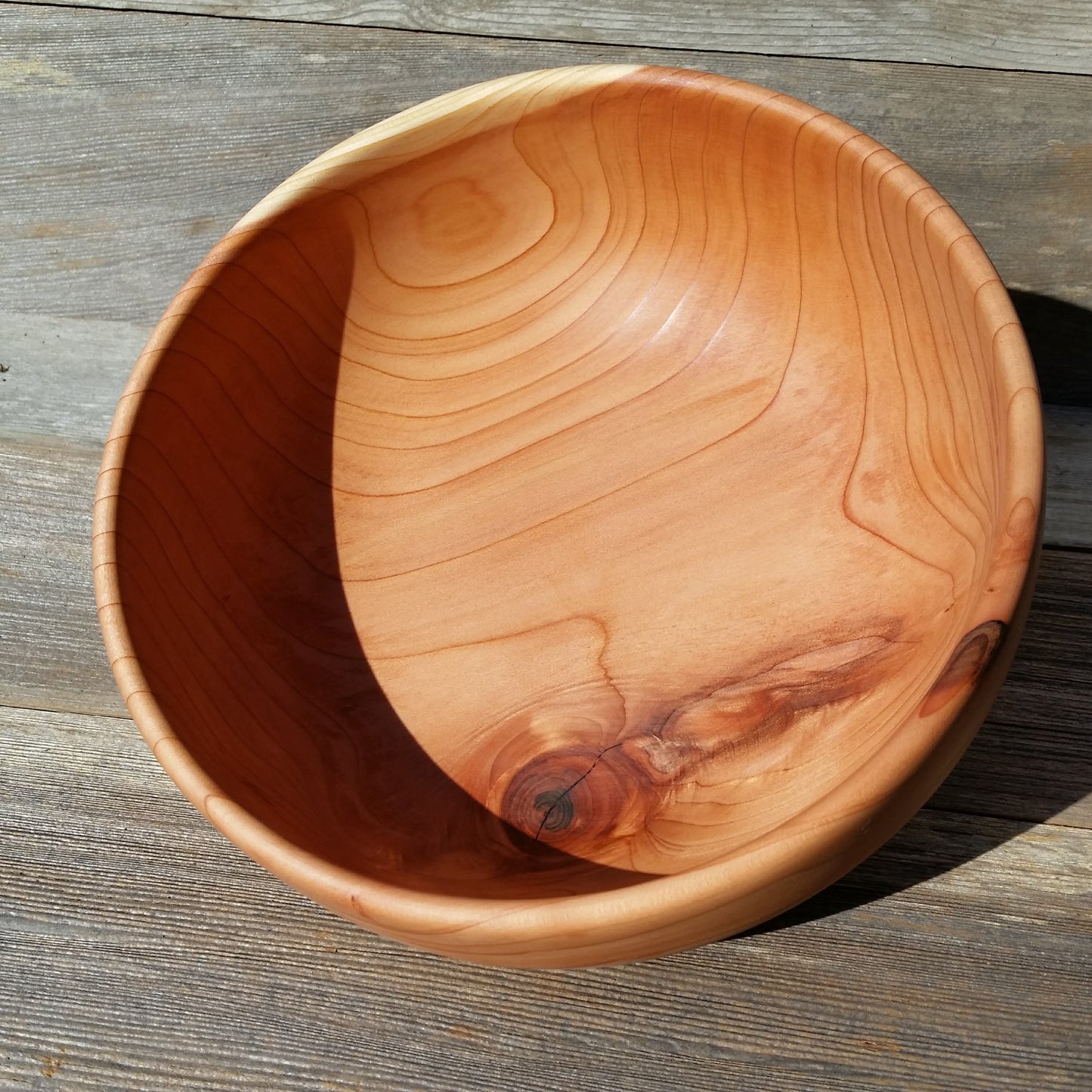 Wood Bowl Redwood Bowl Hand Turned 11 Inch Handmade California USA A22 Handmade