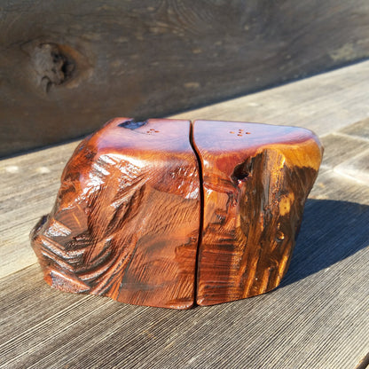 Wood Salt and Pepper Shakers Handmade California Redwood Rustic Home Decor #V Engagement Gift