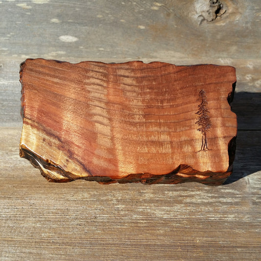 Wood Jewelry Box Redwood Tree Engraved Handmade Curly Wood #N