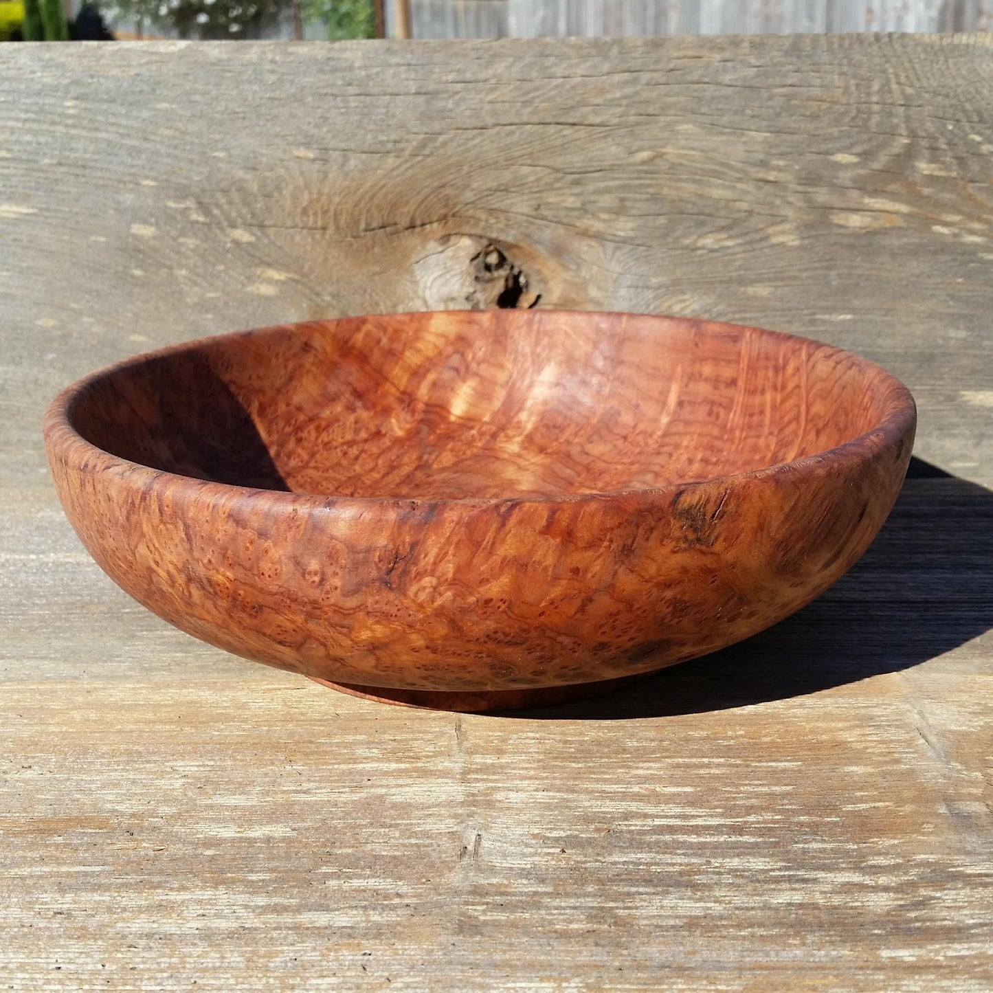 Redwood Bowl Burl Hand Turned 9.5 Inch Wood Salad Bowl Made out of Rare Redwood Gorgeous Grain #A16