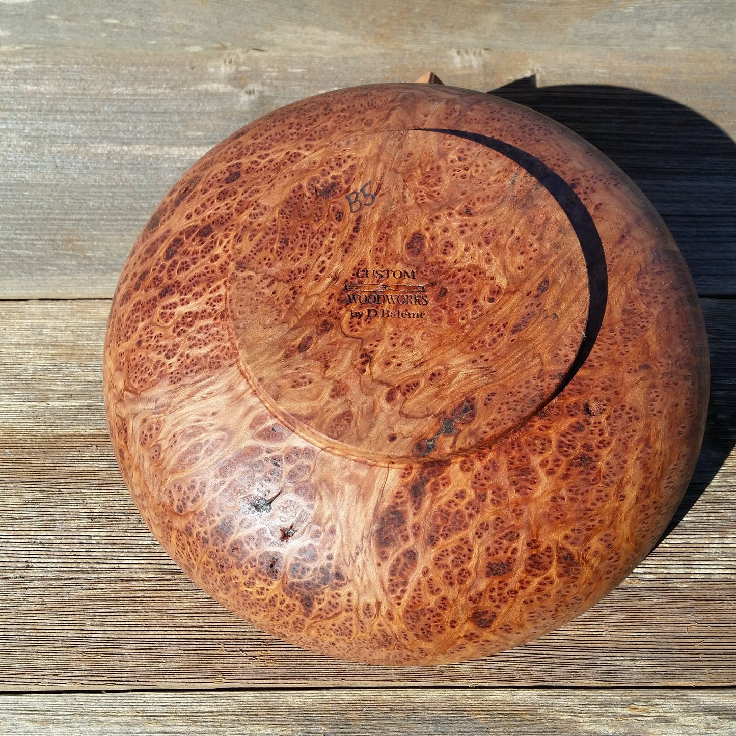 Redwood Bowl Burl Hand Turned 9.5 Inch Wood Salad Bowl Made out of Rare Redwood Gorgeous Grain #A16