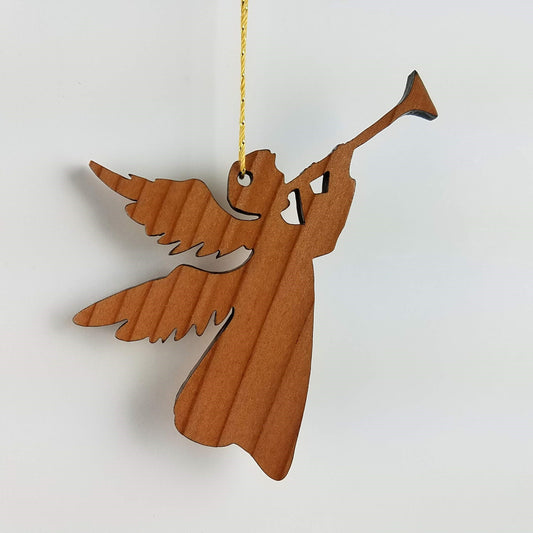 Angel Christmas Ornament California Redwoods Laser Cut Handmade Wood Ornament Made in USA