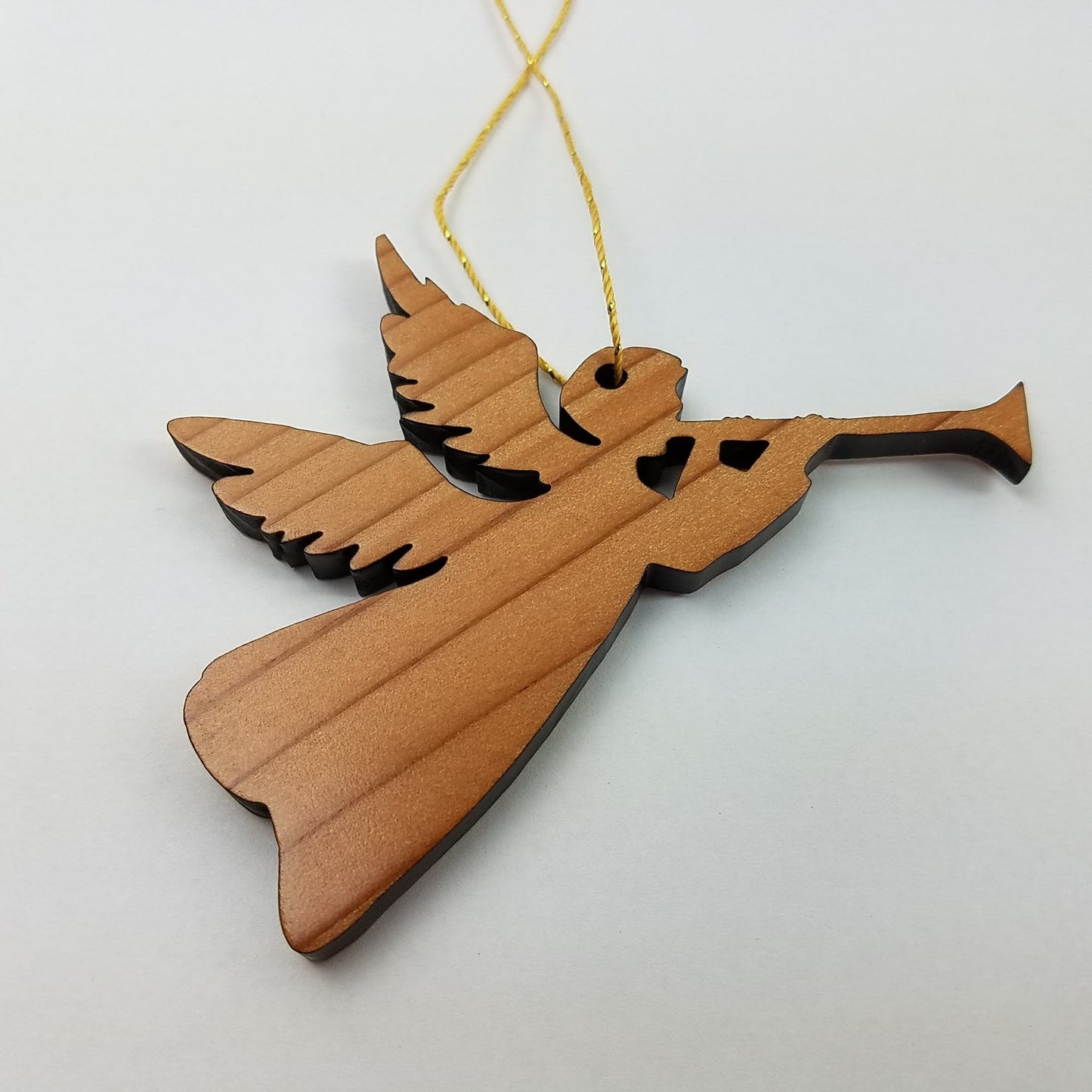 Angel Christmas Ornament California Redwoods Laser Cut Handmade Wood Ornament Made in USA