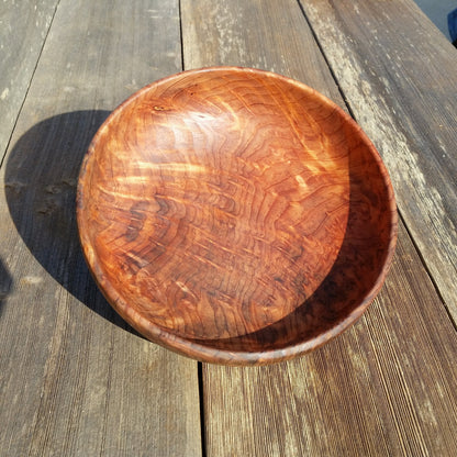 Wood Salad Bowl Redwood Burl Bowl  Handmade 9 Inch Beautiful Grain #A17 USA