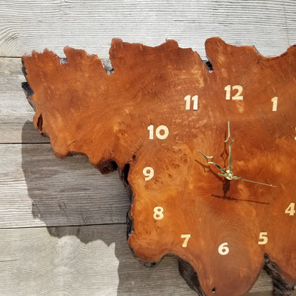 Redwood Burl Wood Wall Clock Handmade #113