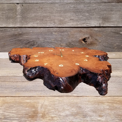 Redwood Burl Wood Wall Clock Handmade #113