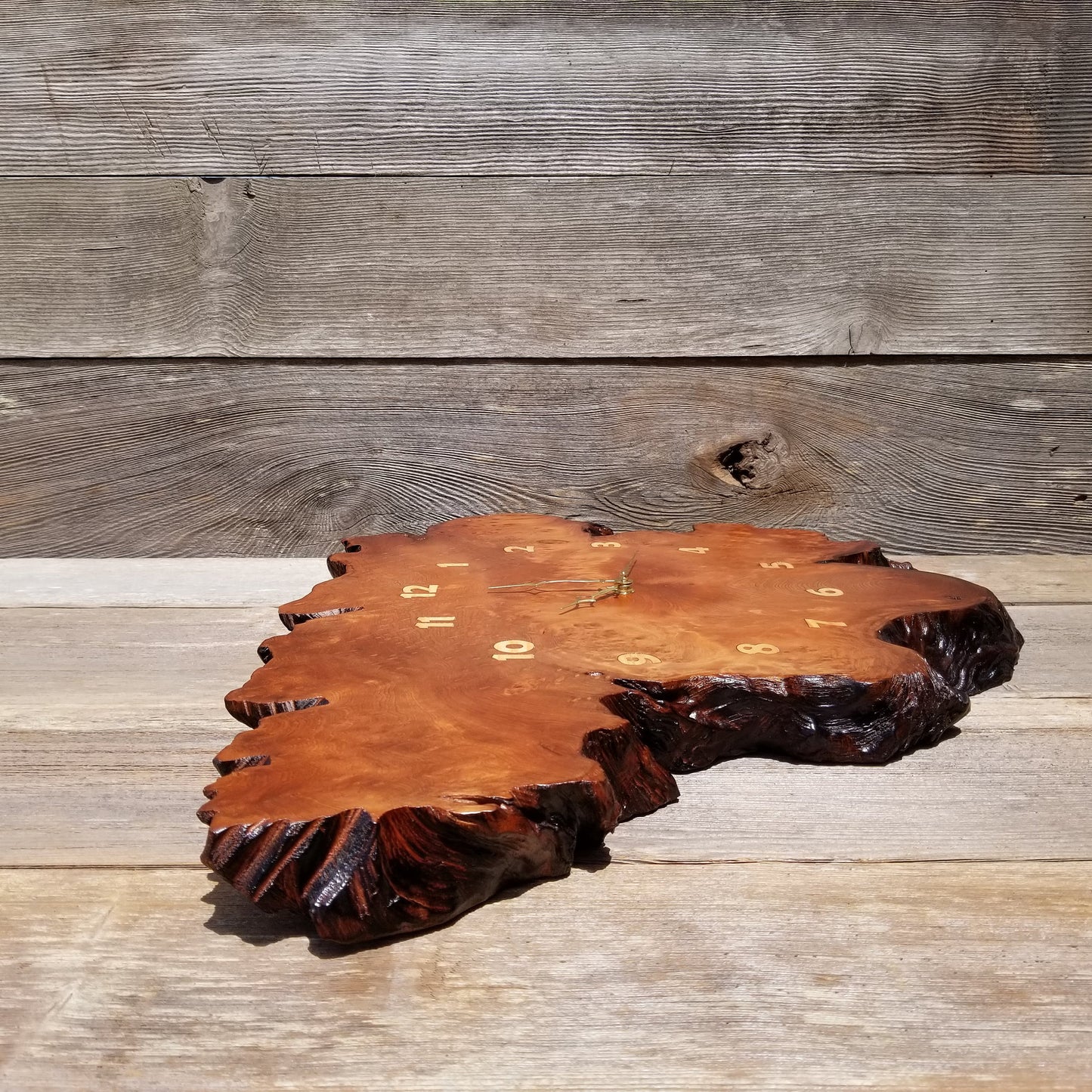 Redwood Burl Wood Wall Clock Handmade #113