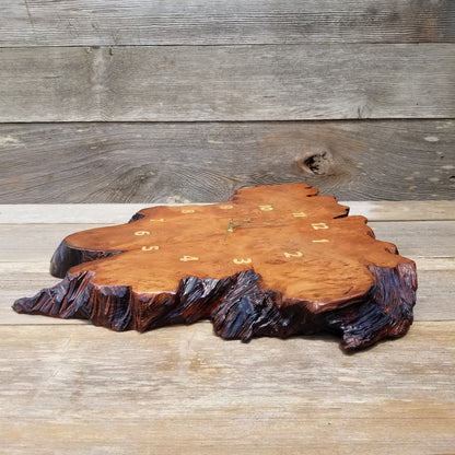 Redwood Burl Wood Wall Clock Handmade #113