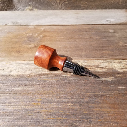 Wine Stopper Redwood Rustic Redwood Burl Hand Turned Handmade Smooth Top #108