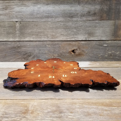 Redwood Burl Wood Wall Clock Handmade #113