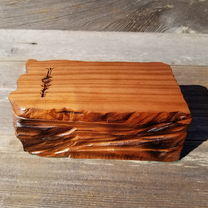 Redwood Box Wood Jewelry Box Rustic Handmade #235