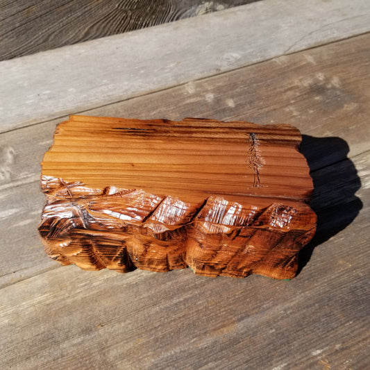 Wood Jewelry Box Redwood Tree Engraved Rustic Handmade #228