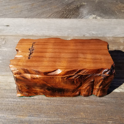 Redwood Jewelry Box Rustic Wood Engraved Tree #234