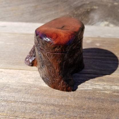 Wood Ring Box Redwood Rustic Handmade California Redwood #186