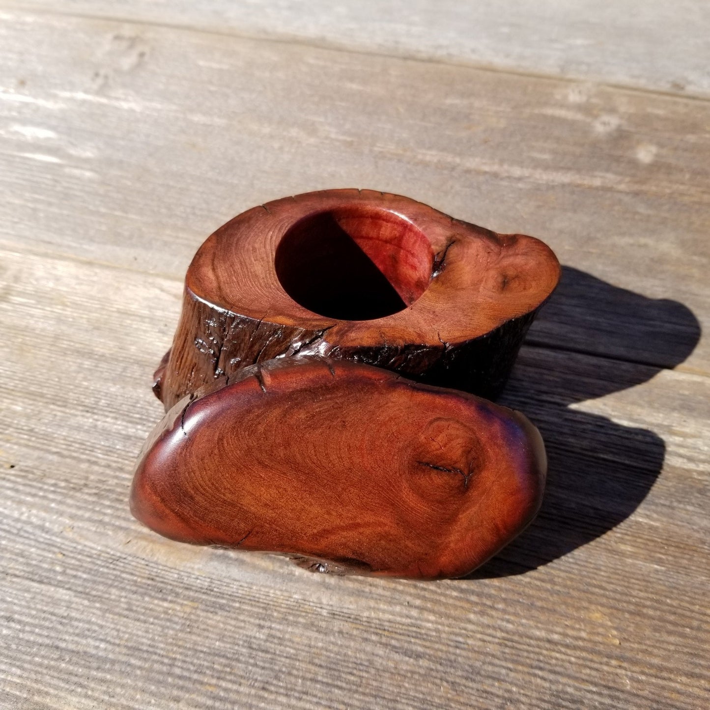 Wood Ring Box Redwood Rustic Handmade California Redwood #186