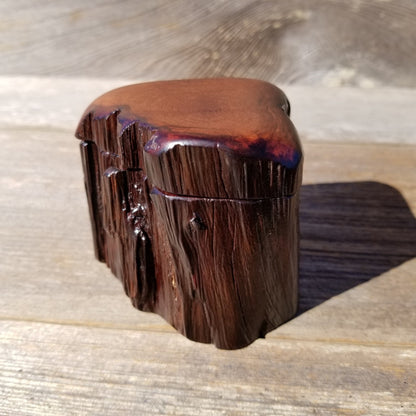 Handmade Wood Box with Redwood Rustic Handmade Ring Box California Redwood Jewelry Box Storage Box Limb Box #185