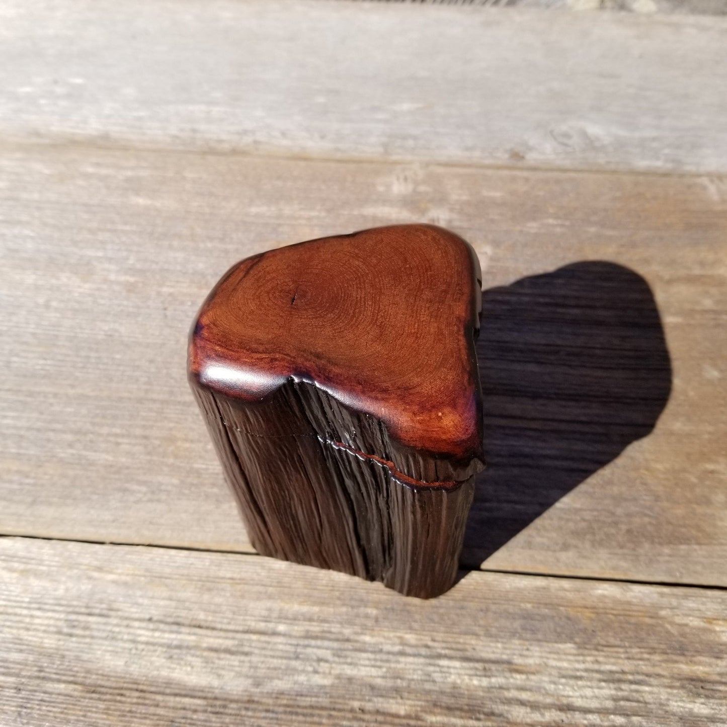 Handmade Wood Box with Redwood Rustic Handmade Ring Box California Redwood Jewelry Box Storage Box Limb Box #185