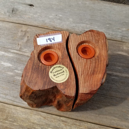 Redwood Salt and Pepper Shakers Set Souvenir California 2 Tone Handmade Rustic Unique Shape Handcrafted Wood Shakers Set #184