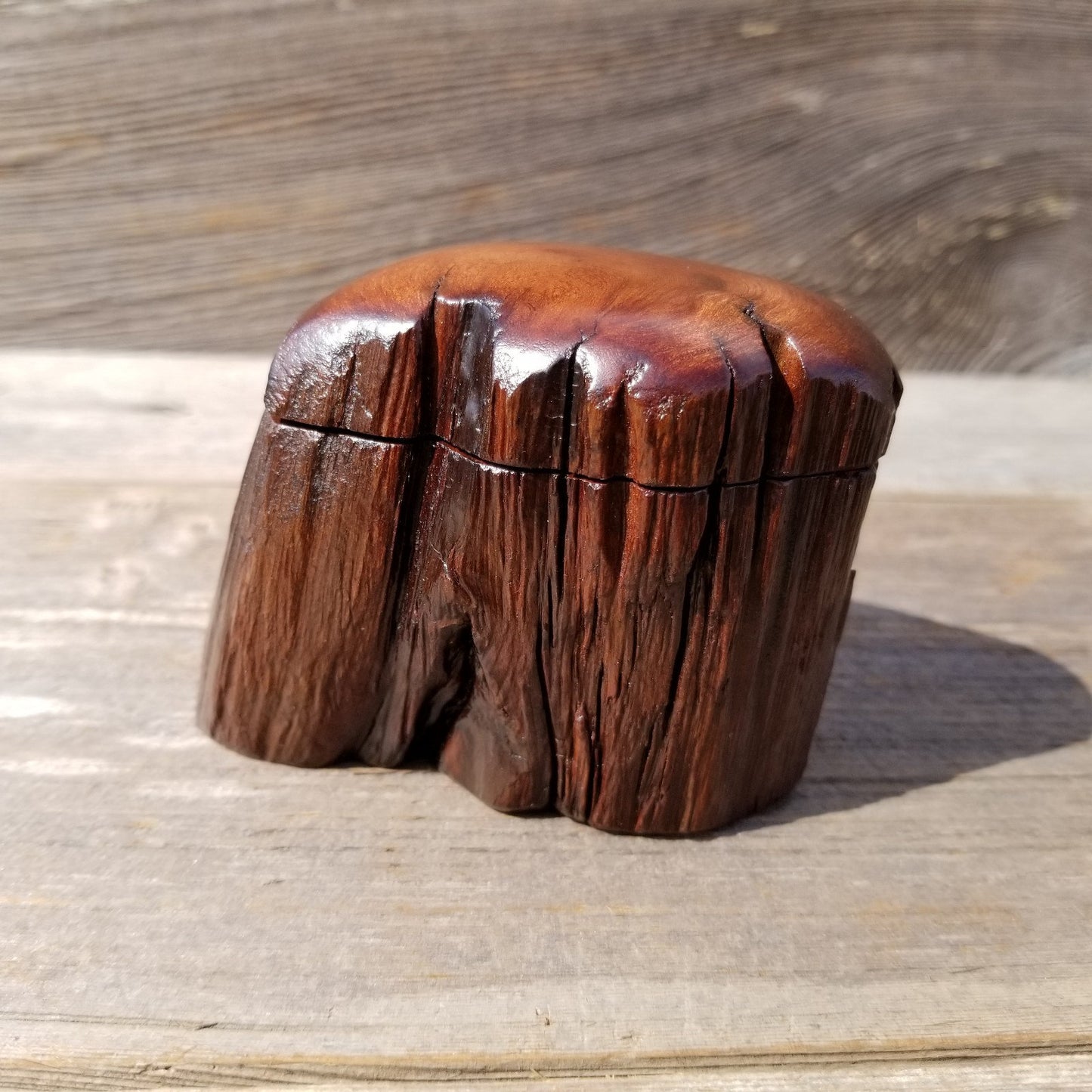 Wood Ring Box Redwood Rustic Handmade California Redwood Jewelry Box Storage Box Token Ashes #191