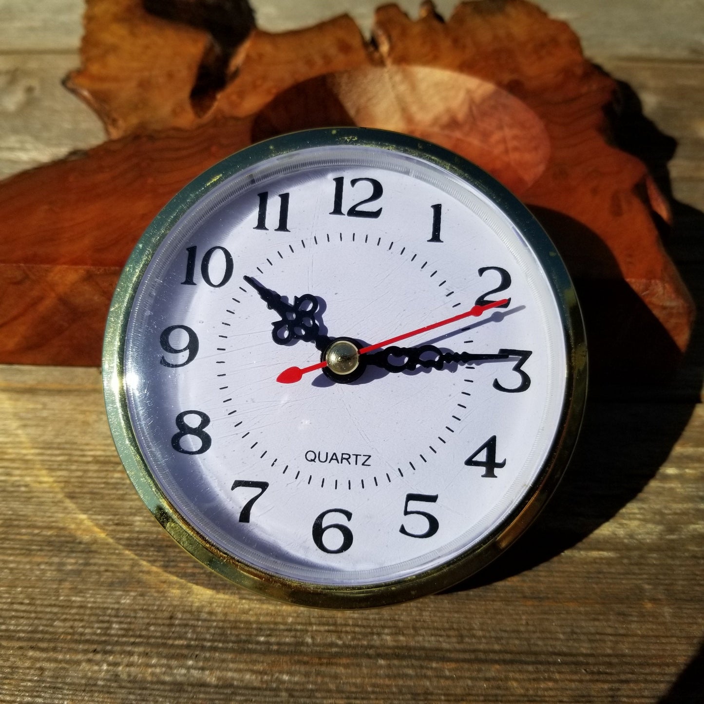 Wood Clock For the Desk Handmade California Redwood #219