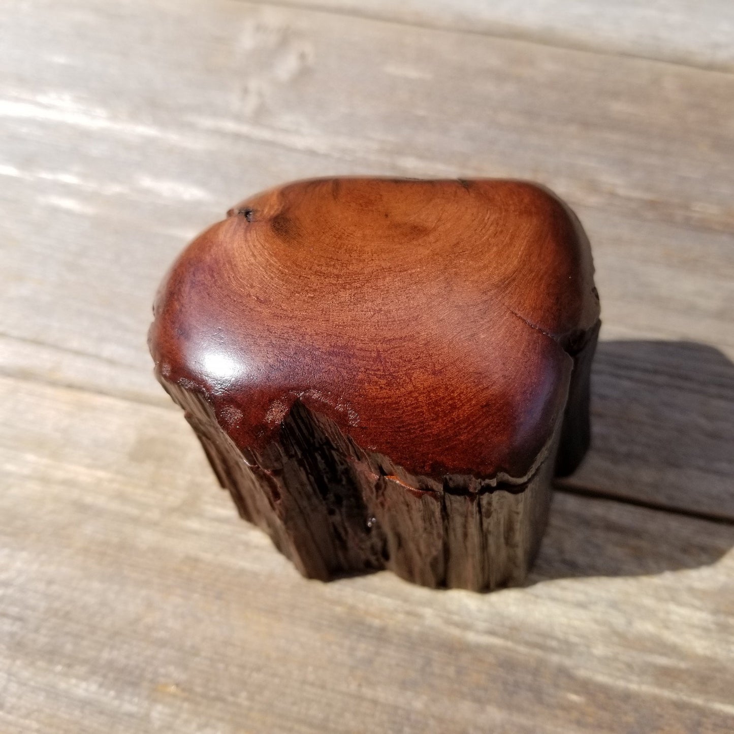 Wood Ring Box Redwood Rustic Handmade California Redwood Jewelry Box Storage Box Token Ashes #191