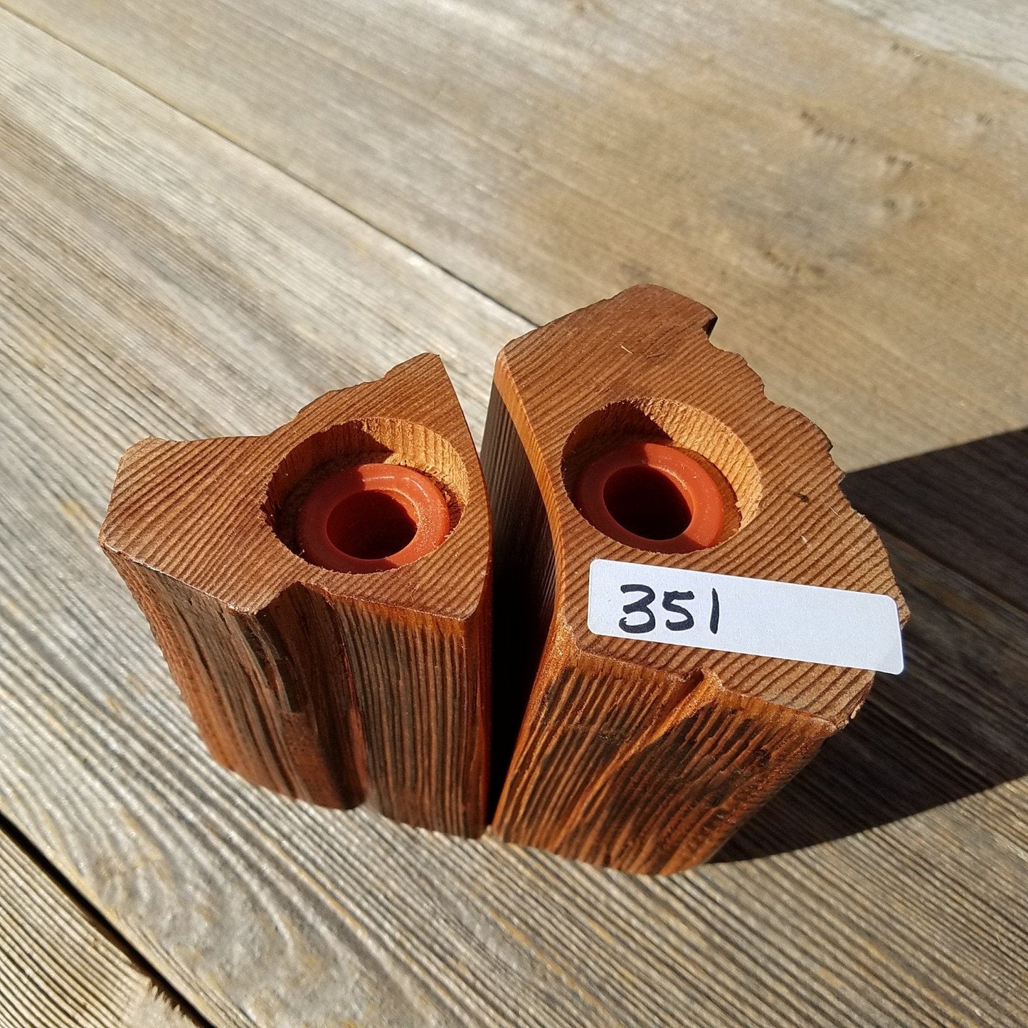 Salt and Pepper Shakers Set California Rustic Redwood Handmade #351 Lodge Theme Manly Gift Engagement Gift