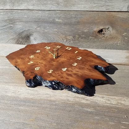 Redwood Clock Handmade Wall Hanging Rustic Burl Live Edge #342 Anniversary Gift Wedding Gift One Of a Kind Small Wall Clock