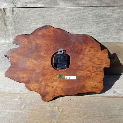 Redwood Clock Handmade Wall Hanging Rustic Burl Live Edge #342 Anniversary Gift Wedding Gift One Of a Kind Small Wall Clock