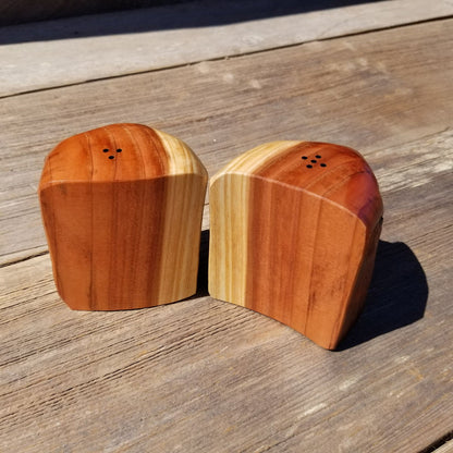 Redwood Rustic Salt and Pepper Shakers Set Handmade Anniversary Wedding #381 Housewarming Christmas California Wood