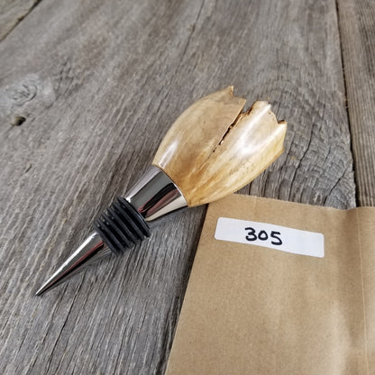 Wine Stopper Maple Live Edge - Rustic - Wine Gift - #305 Handmade Wine Lover Gift