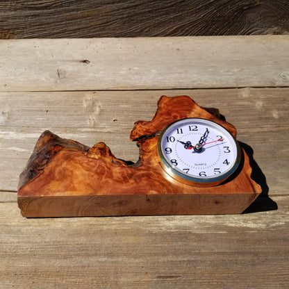 Redwood Wood Clock Redwood Burl Clock Table Shelf Mantle Desk Office Sitting Wood #392 Red Wood Anniversary Gift