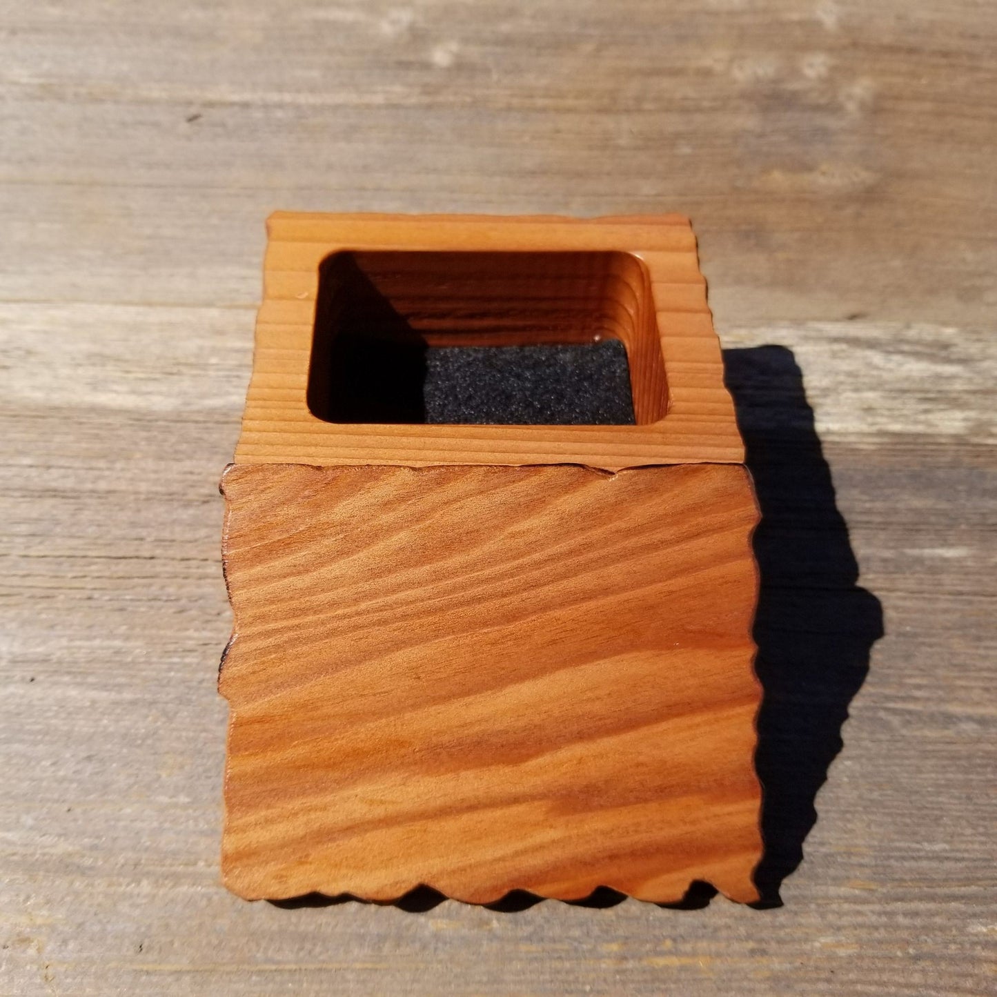 Handmade Wood Box Small Jewelry Box Rustic Decoration #363 California Redwood Storage Box Souvenir Anniversary Wood Gift