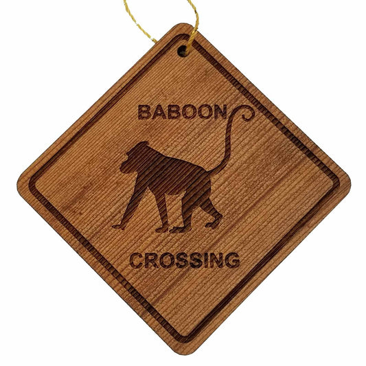 Wholesale Baboon Crossing Ornament - Baboon Ornament - Wood Souvenir