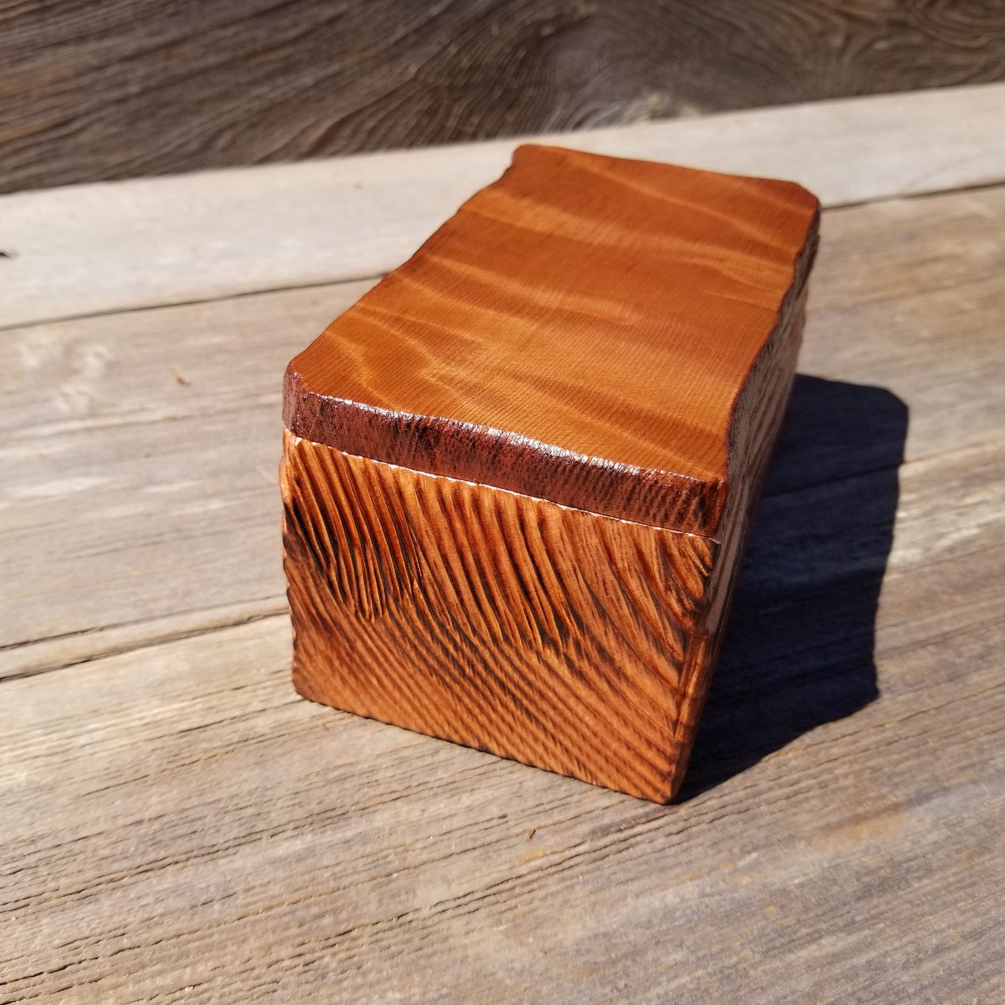 Wood Jewelry Box Burl Redwood Rustic Handmade California Storage Live Edge #395 5th Anniversary Gift Christmas Present