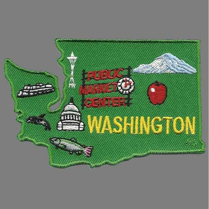 Washington Patch – WA State Shape - Washington Souvenir Travel – Washington Map Badge