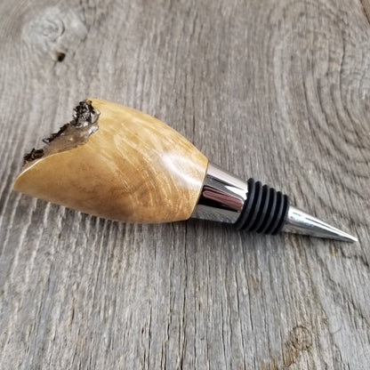 Wine Stopper Maple Rustic Live Edge Wine Gift - #307Handmade Wine Lover Gift