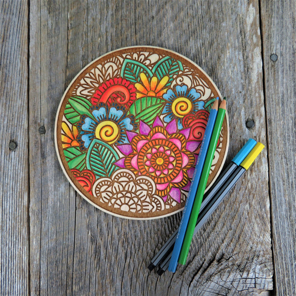 Color Your Own Wood Art ONLY DIY Wood Trivet Coloring Project