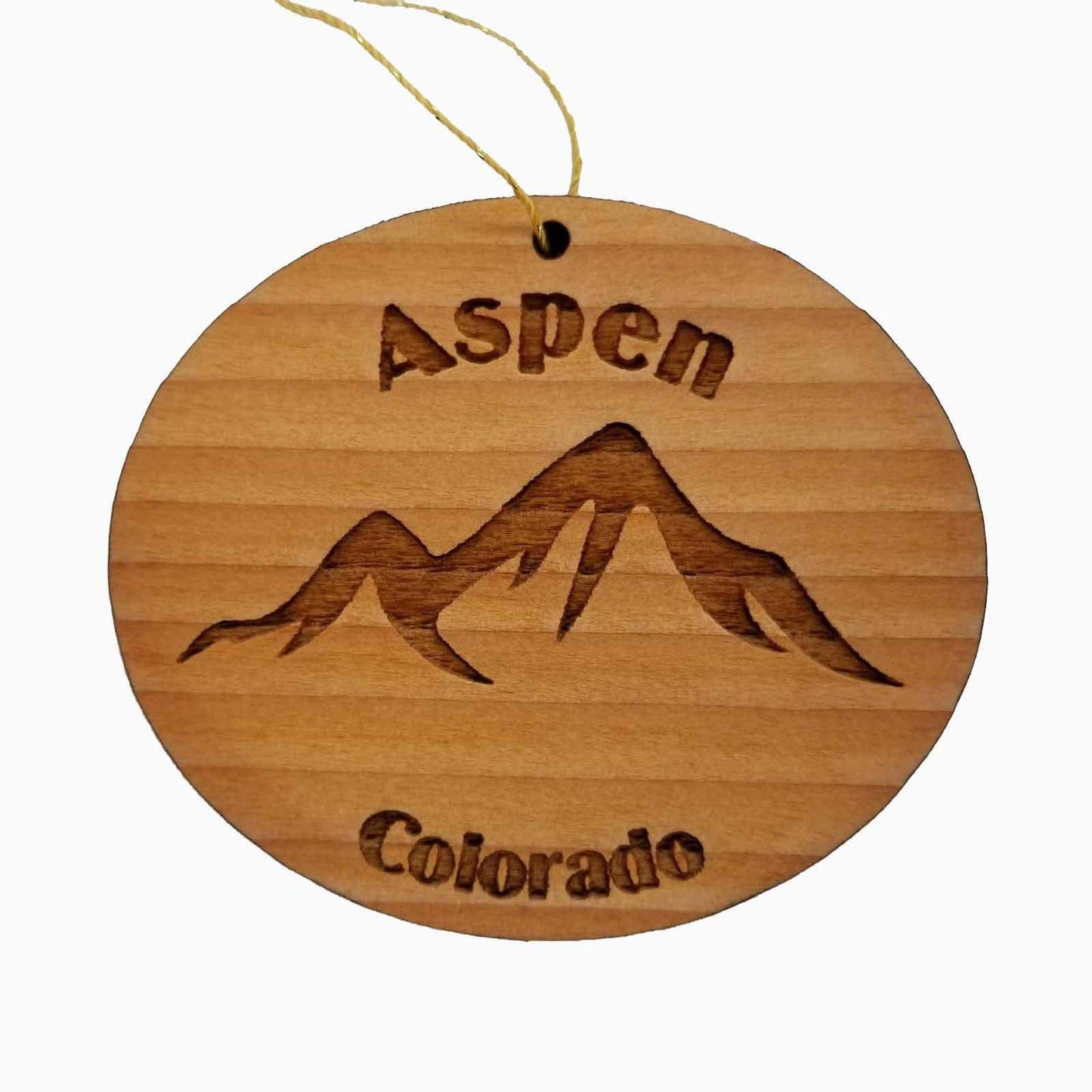 Aspen Colorado Ornament Handmade Wood Ornament CO Souvenir Mountains Resort Ski Skiing Skier Snowmobiling