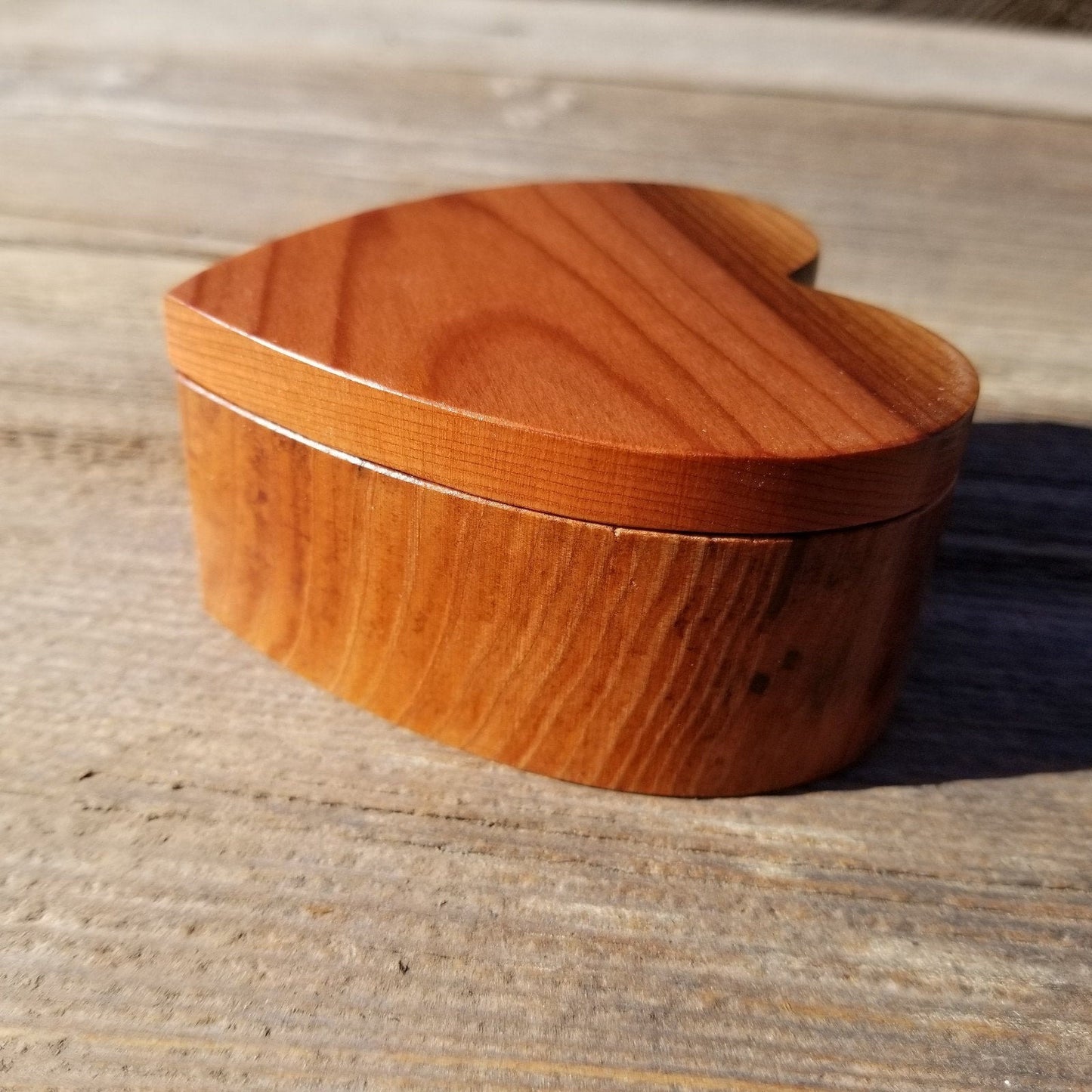 Handmade Wood Box with Redwood Heart Ring Box California Redwood #322 Christmas Gift Anniversary Gift Ideas