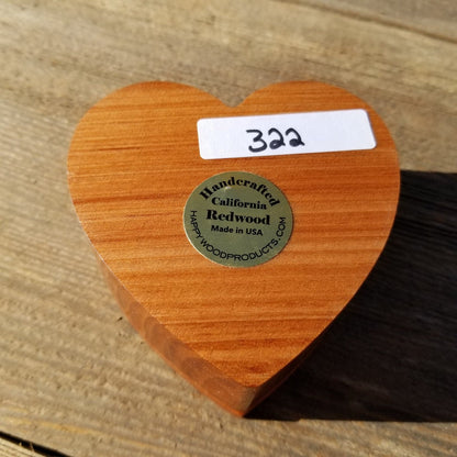 Handmade Wood Box with Redwood Heart Ring Box California Redwood #322 Christmas Gift Anniversary Gift Ideas