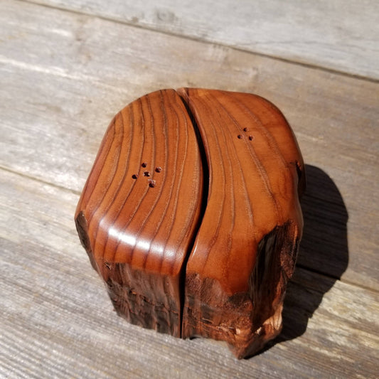 Wood Salt and Pepper Shakers Set California Rustic Redwood Handmade #170 Lodge Theme Manly Gift Engagement Gift