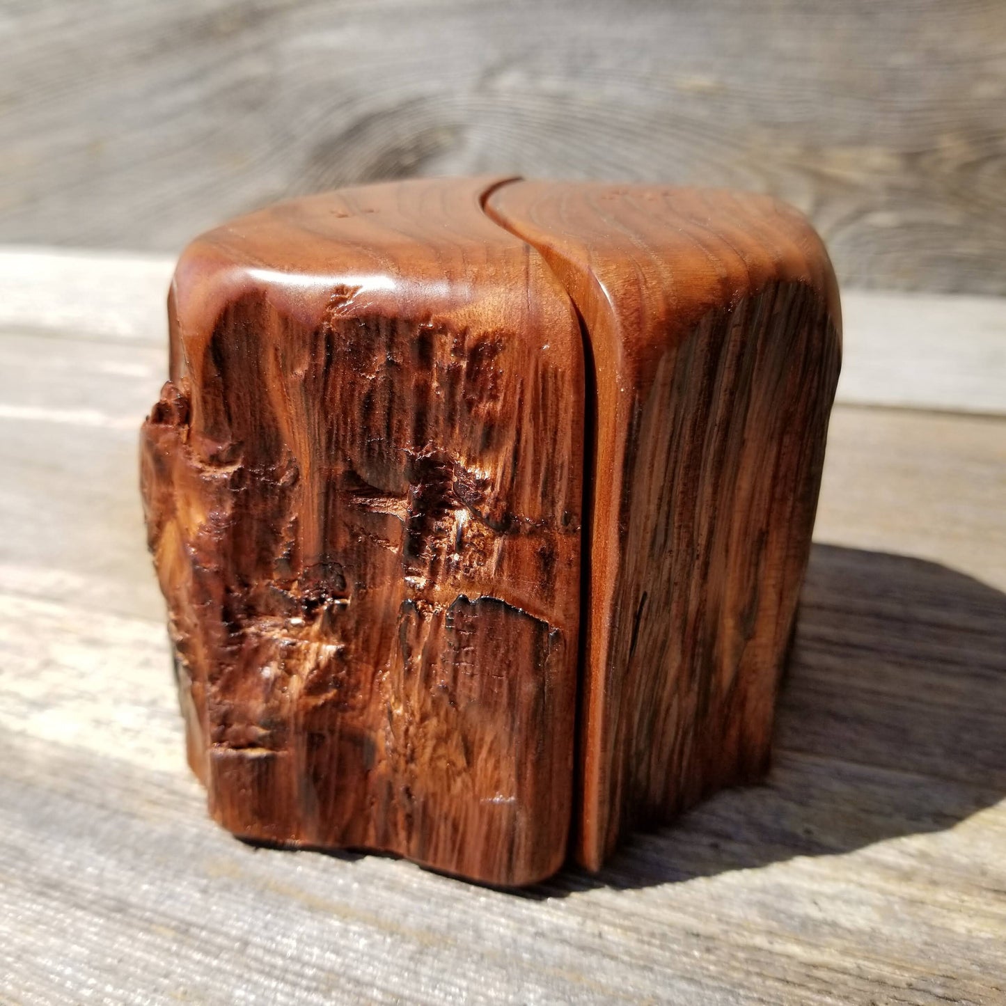 Wood Salt and Pepper Shakers Set California Rustic Redwood Handmade #170 Lodge Theme Manly Gift Engagement Gift