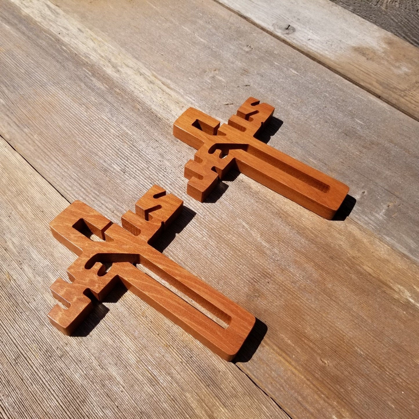 Wood Wall Cross - Jesus Cross - Wooden Cross - Redwood Cross 7.5"