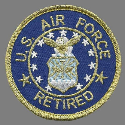 US Air Force Retired Patch Iron On US Military Veteran Retired Military Patch 3"