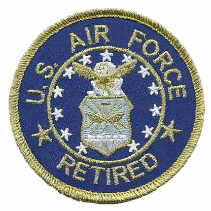 US Air Force Retired Patch Iron On US Military Veteran Retired Military Patch 3"