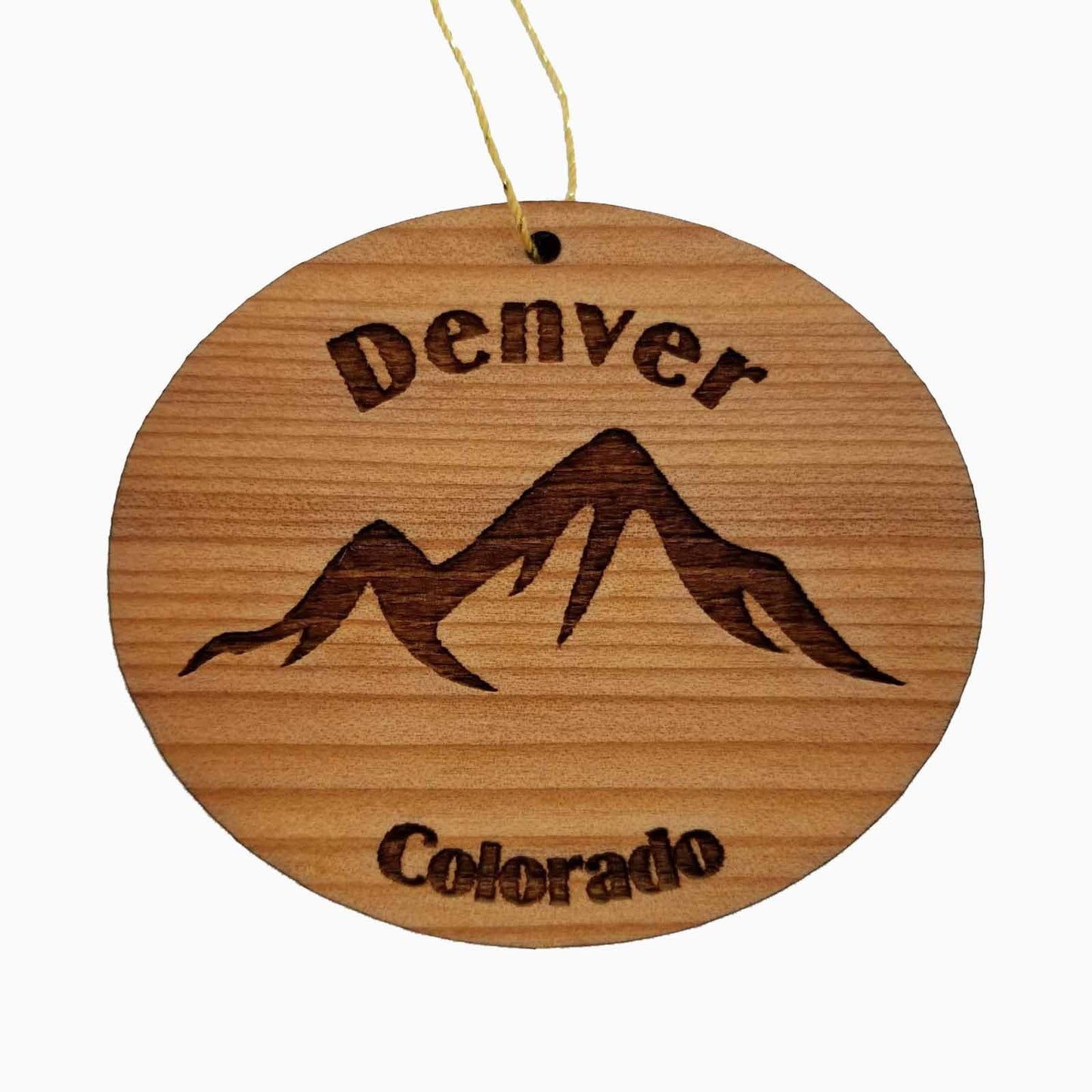 Denver Colorado Ornament Handmade Wood Ornament CO Souvenir Mountains Ski